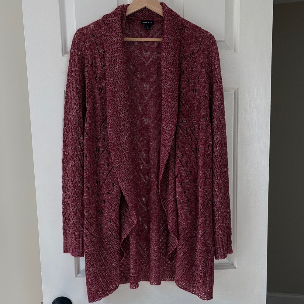 Torrid Lightweight Woven Cardigan Sweater, Size 0X Plus